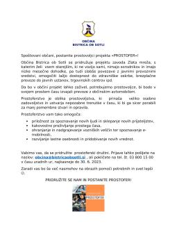 Vabilo občanom - Postani PROSTOFER